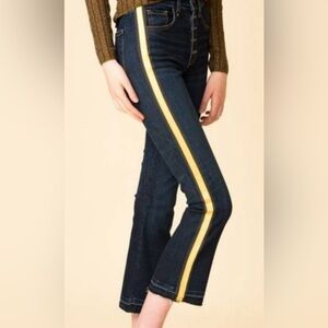 Veronica Beard Carolyn Baby Boot Cut Jeans with Gold Stripe